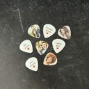  Two Personalized Photo and Text Guitar Picks in a Leather Keychain Pouch | Custom Keepsake Gift for Music Lovers