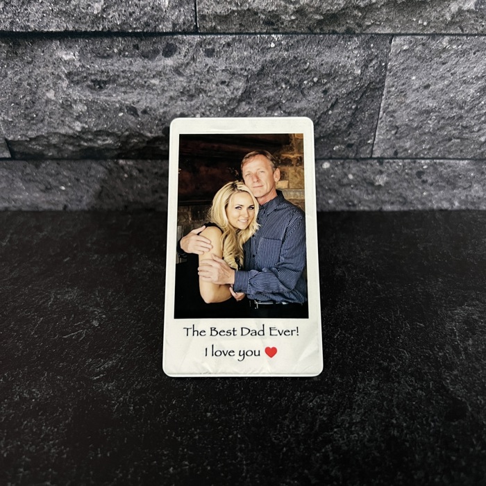 Metal Polaroid Wallet Card with Custom Message | Cute Gift for Him