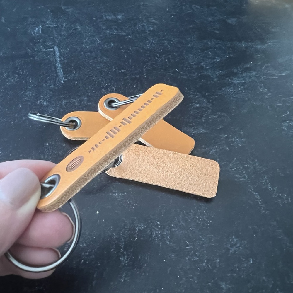 Song Code Engraved Leather Keychain