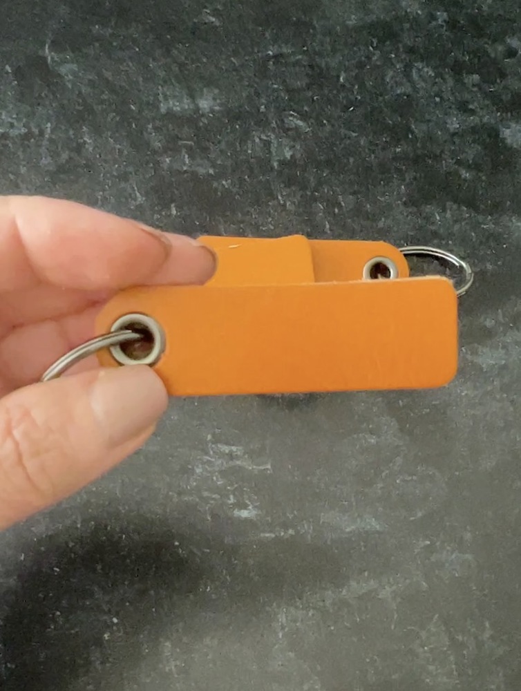 Song Code Engraved Leather Keychain