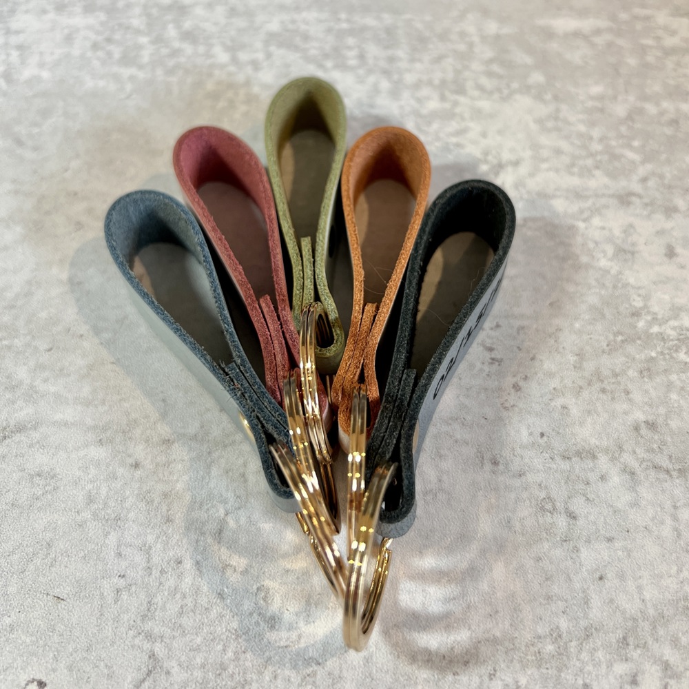 Personalized Leather Keychain in Four Color Options