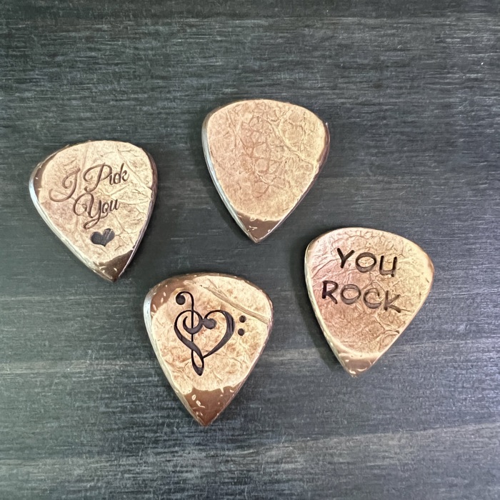 Custom Engraved Guitar Pick with Wooden Magnetic Box