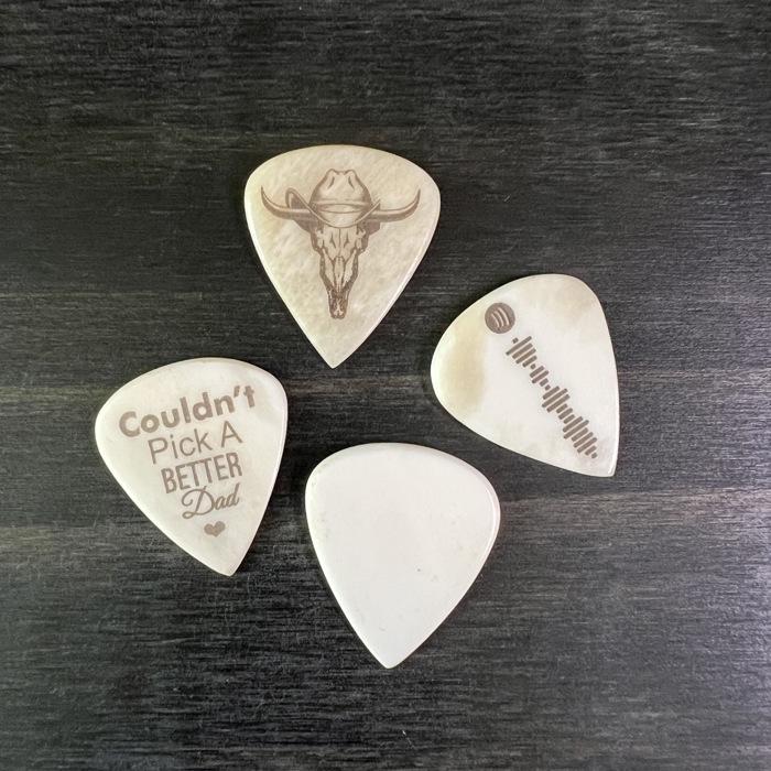 Custom Engraved Guitar Pick with Wooden Magnetic Box