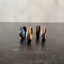  Men's Stainless Ring with Wooden Inlay