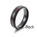  Men's Stainless Ring with Wooden Inlay