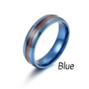  Men's Stainless Ring with Wooden Inlay