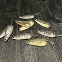  Personalized Fishing Lures; Set of Two Custom Lures in Black Bass Flag Engraved Tin