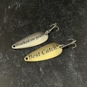  Personalized Fishing Lures; Set of Two Custom Lures in Black Bass Flag Engraved Tin