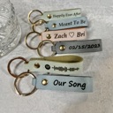 Red Personalized Leather Keychain in Four Color Options