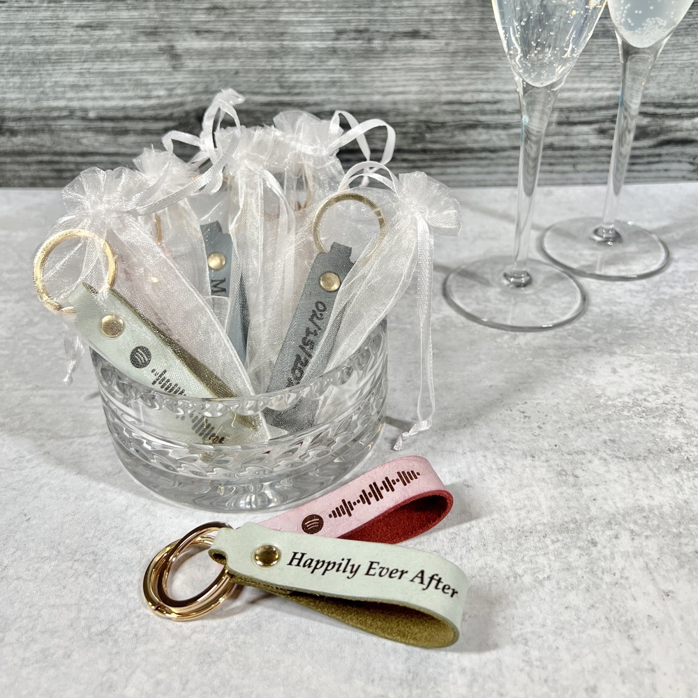 Personalized Leather Keychain in Four Color Options