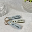 Beige Personalized Leather Keychain in Four Color Options