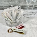 Beige Personalized Leather Keychain in Four Color Options