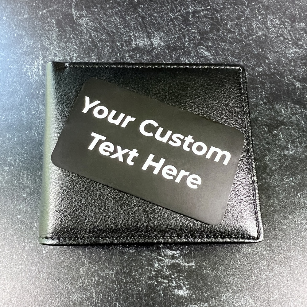 Text Engraved Metal Wallet Card