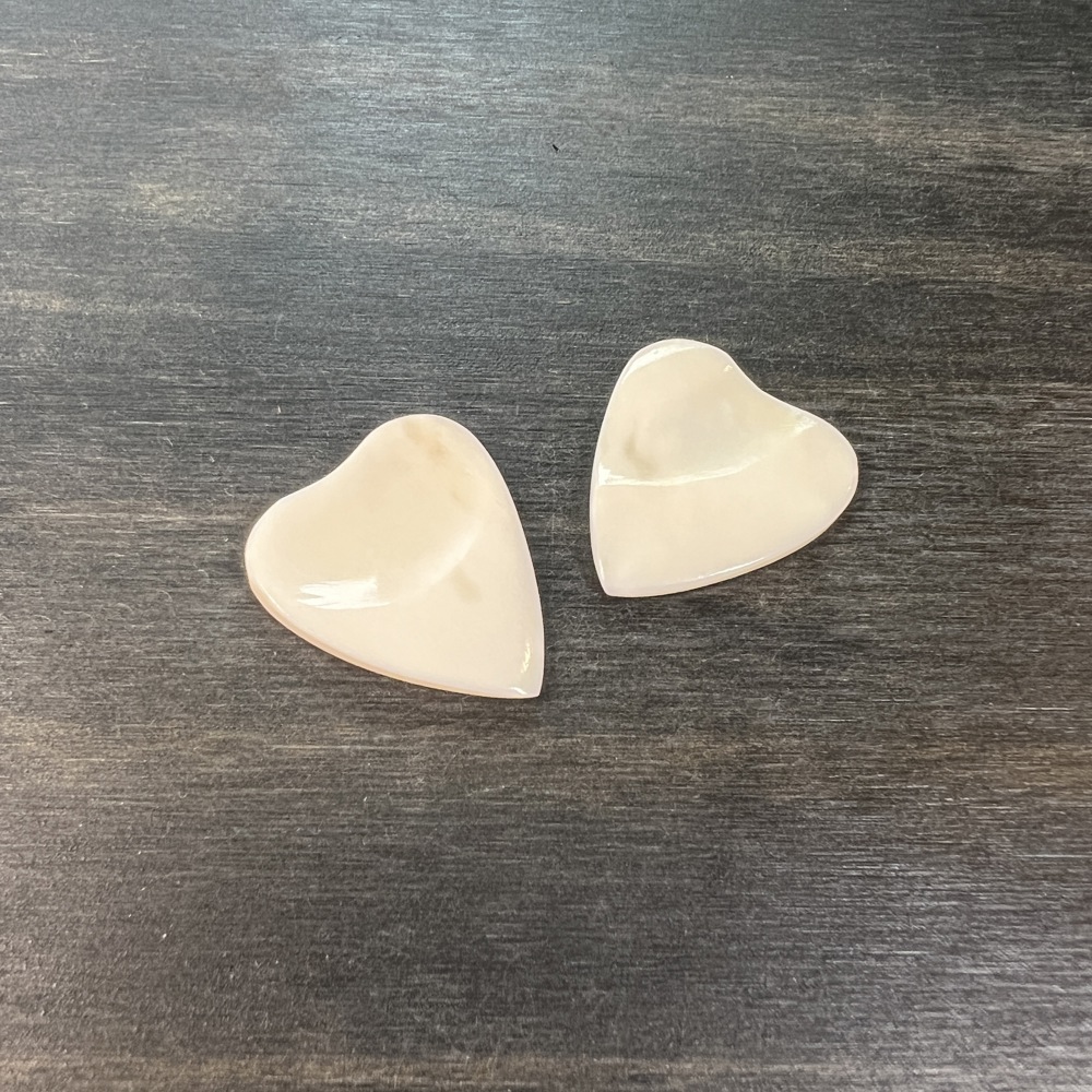 Custom Engraved Heart-Shaped Bone Guitar Pick with Keychain or Wood Box