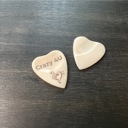  Custom Engraved Heart-Shaped Bone Guitar Pick with Keychain or Wood Box