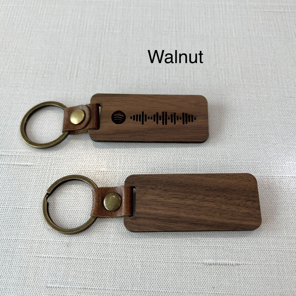 Custom Engraved Wood Keychains in Four Colors