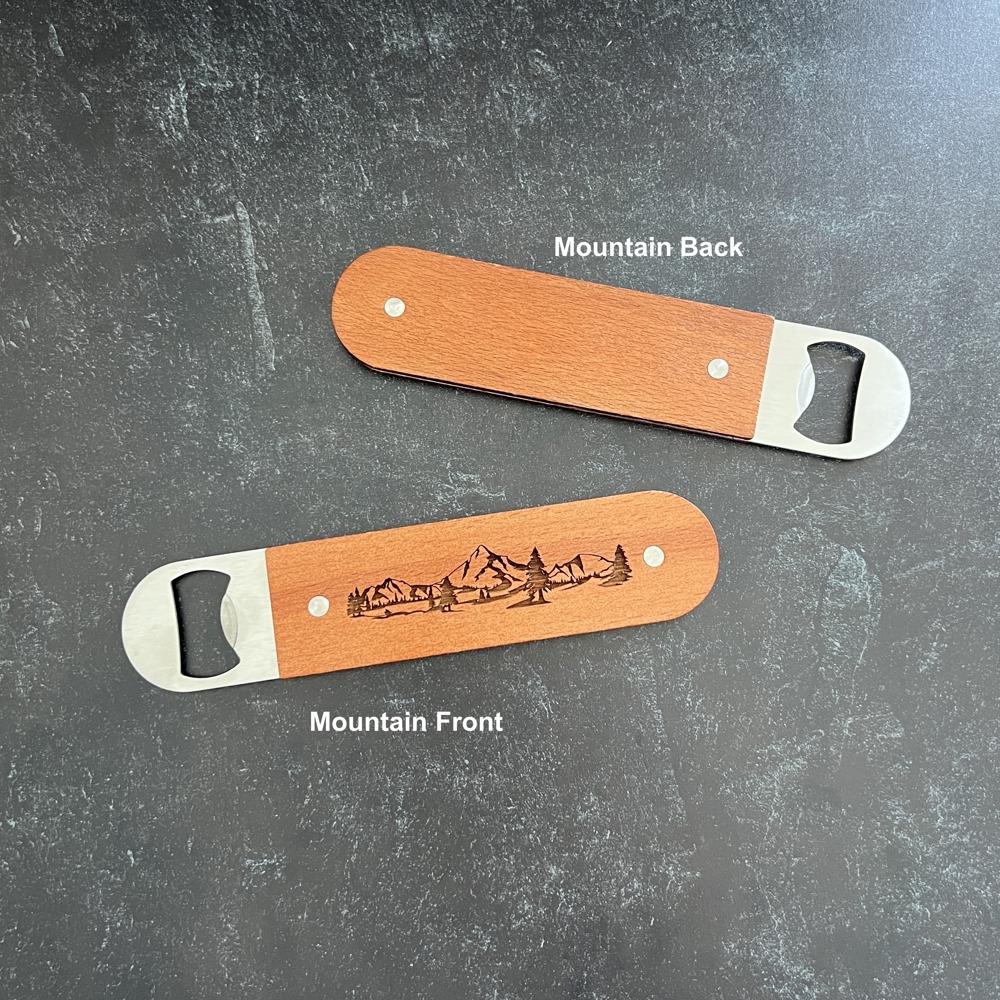 Stainless Steel and Wood Bottle Opener