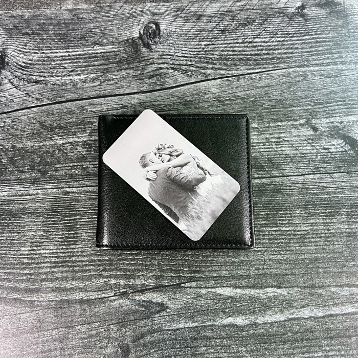 Love You Most Engraved Photo Metal Wallet Insert | 8 Color Options | Keepsake Gift for Him