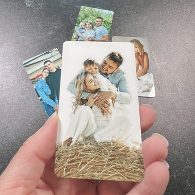 Personalized Color Photo and Text Metal Wallet Insert Card | Thoughtful Keepsake Gift for Him