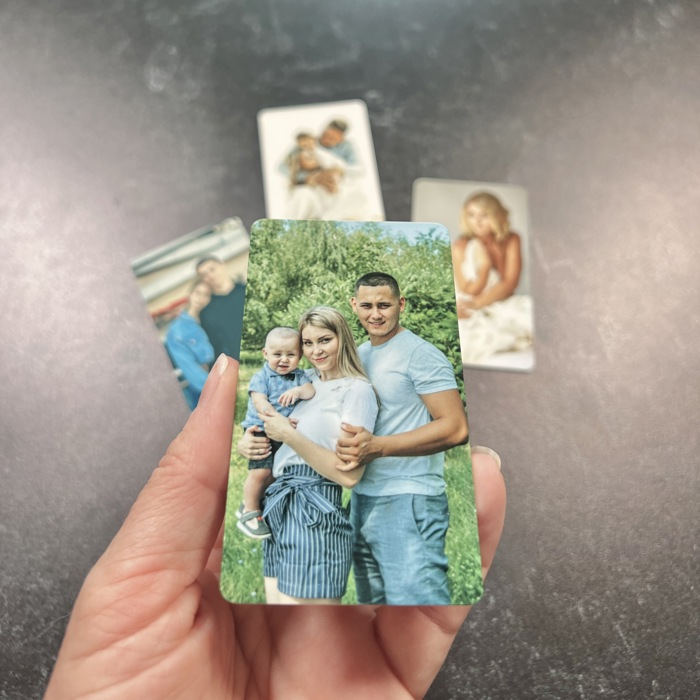 Personalized Color Photo and Text Metal Wallet Insert Card | Thoughtful Keepsake Gift for Him