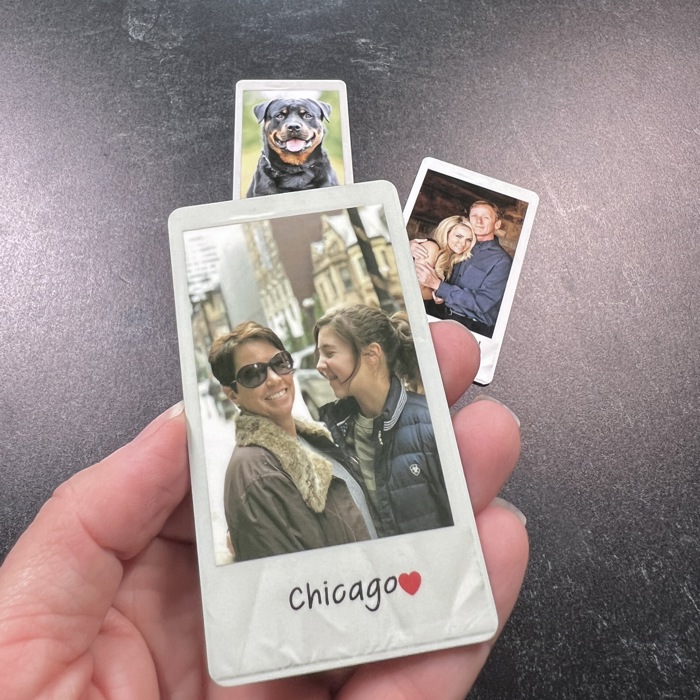 Polaroid Metal Wallet Card with Custom Message and Leather Gift Pouch or Gift Box | Gift for Him