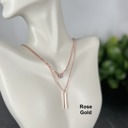  Minimalist Double Layer Bar & Sparkle Necklace - Silver or Rose Gold Colors