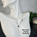 Whimsical Double Butterfly Geometric Necklace Collection - 6 Unique Styles