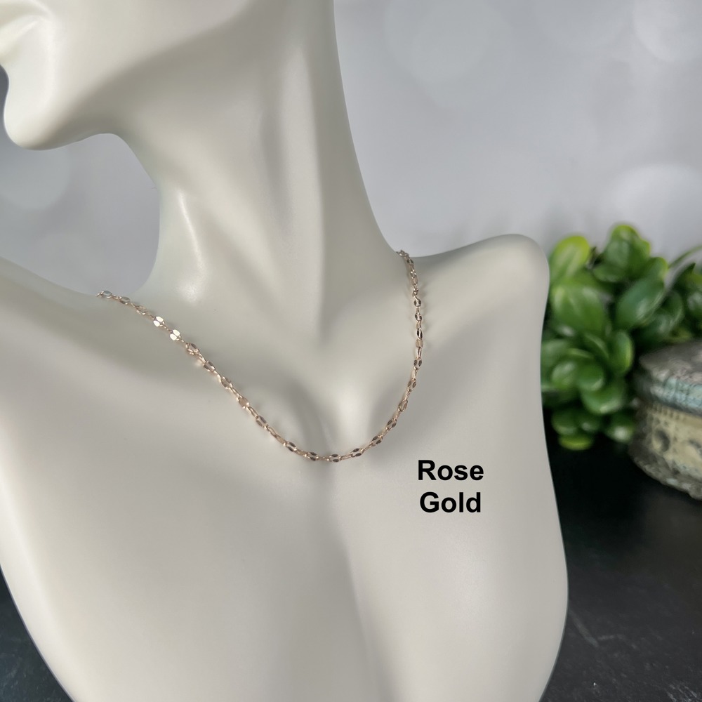 Simple Chain Necklace - Bare Chain Design with Two Color Options