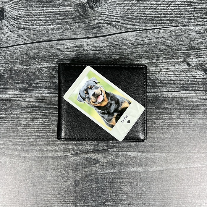 Polaroid Metal Wallet Card with Custom Message and Leather Gift Pouch or Gift Box | Gift for Him