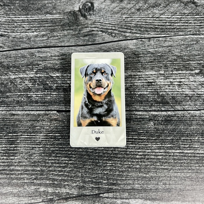 Polaroid Metal Wallet Card with Custom Message and Leather Gift Pouch or Gift Box | Gift for Him