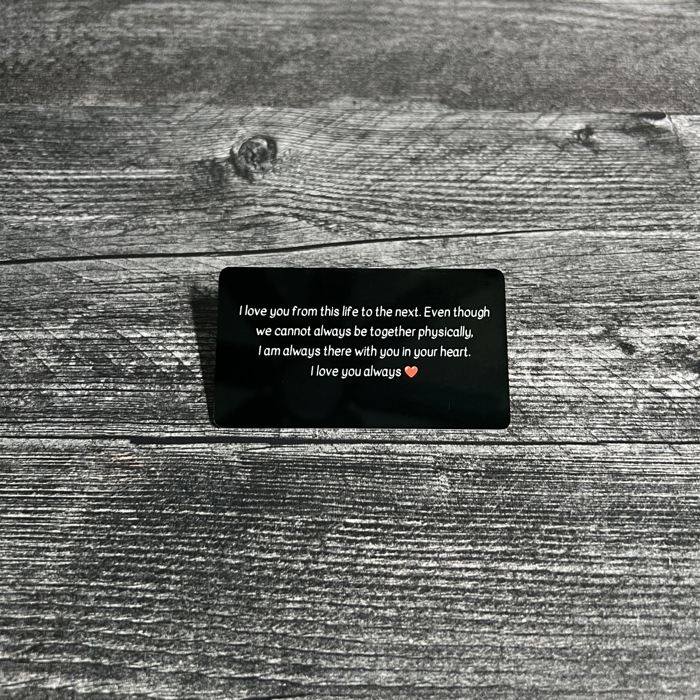 Personalized Color Photo and Text Metal Wallet Insert Card | Thoughtful Keepsake Gift for Him