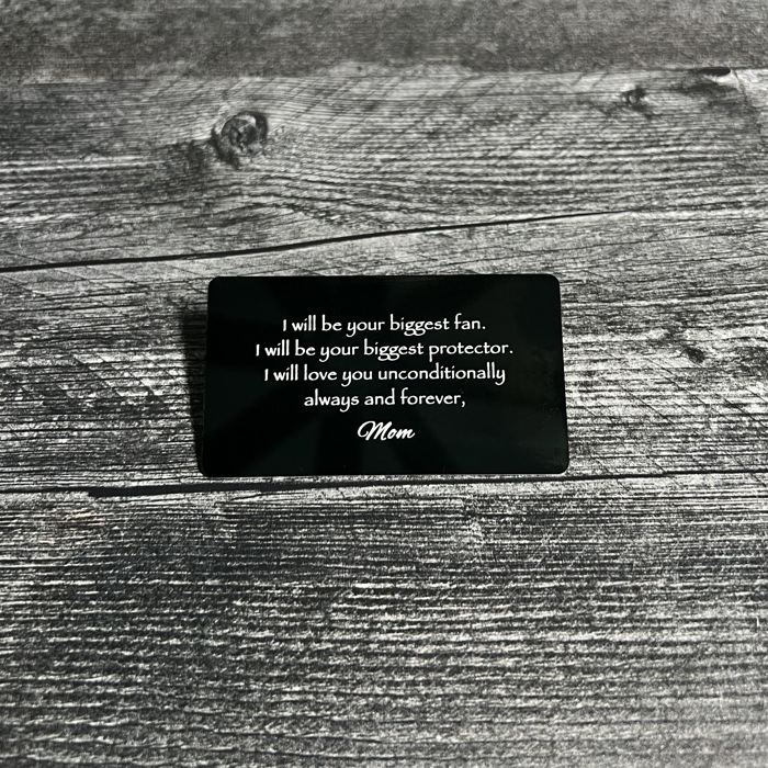Personalized Color Photo and Text Metal Wallet Insert Card | Thoughtful Keepsake Gift for Him