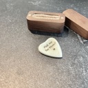  Custom Engraved Heart-Shaped Bone Guitar Pick with Keychain or Wood Box