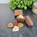  Custom Engraved Guitar Pick with Wooden Magnetic Box