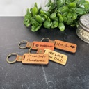  Custom Engraved Wood Keychains in Four Colors