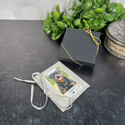Polaroid Metal Wallet Card with Custom Message and Leather Gift Pouch or Gift Box | Gift for Him