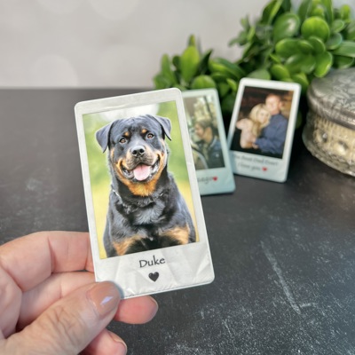 Metal Polaroid Wallet Card with Custom Message | Cute Gift for Him