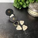  Custom Engraved Heart-Shaped Bone Guitar Pick with Keychain or Wood Box