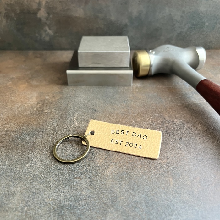 Personalized Two Line Metal Keychain | 3 Metal Options | Custom Gift for Him or Her