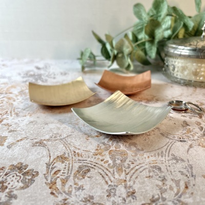 Handmade Modern Copper Jewelry and Ring Dish; Two Finish Options