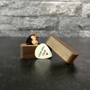  Two Personalized Photo and Text Guitar Picks in a  Magnetic Wood Box | Custom Keepsake Gift for Music Lovers