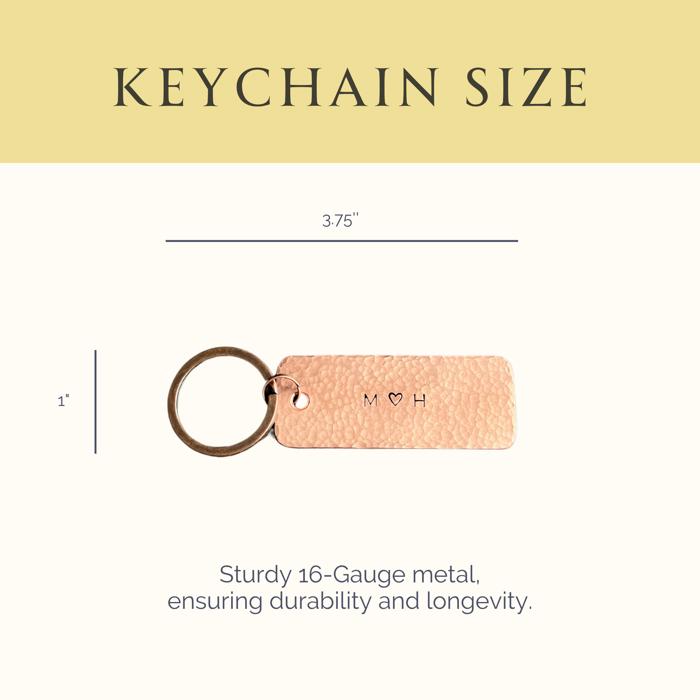 Personalized Two Line Metal Keychain | 3 Metal Options | Custom Gift for Him or Her