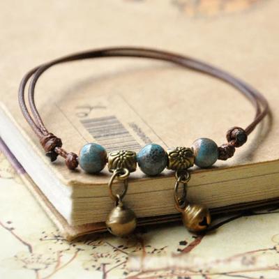 Adjustable Vintage Bell Beaded Anklet Bracelet - 5 Colors Available