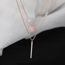  Minimalist Double Layer Bar & Sparkle Necklace - Silver or Rose Gold Colors