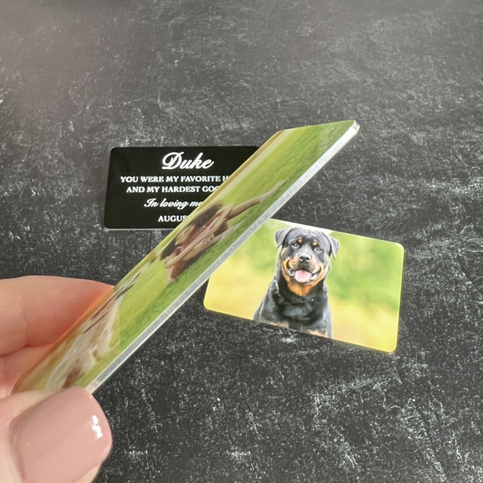 Personalized Color Photo and Text Metal Wallet Insert Card | Thoughtful Keepsake Gift for Him