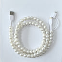  2 in 1 Pearl Beaded USB - C Charging Cord 