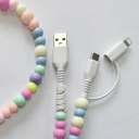 Multi Multi 2 in 1 Pearl Beaded USB - C Charging Cord 