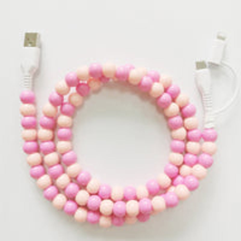 2 in 1 Pearl Beaded USB - C Charging Cord 