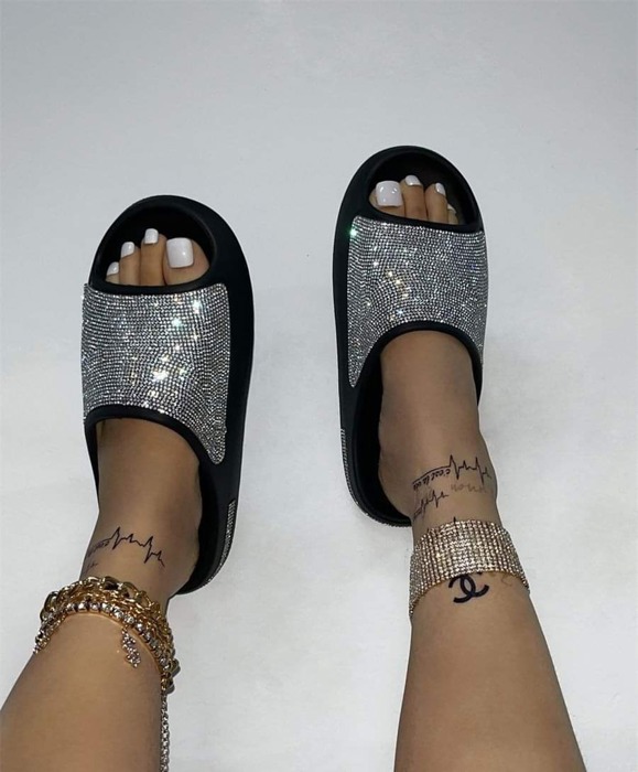 BLING Rhinestone Cloud Slides!!