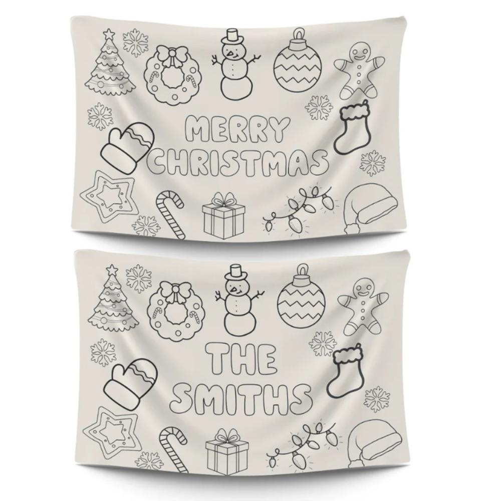 Color Your Own Christmas Personalized - Personalized Wall Banner